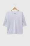 Lekki T-shirt jedwab-kaszmir, jasny szary 